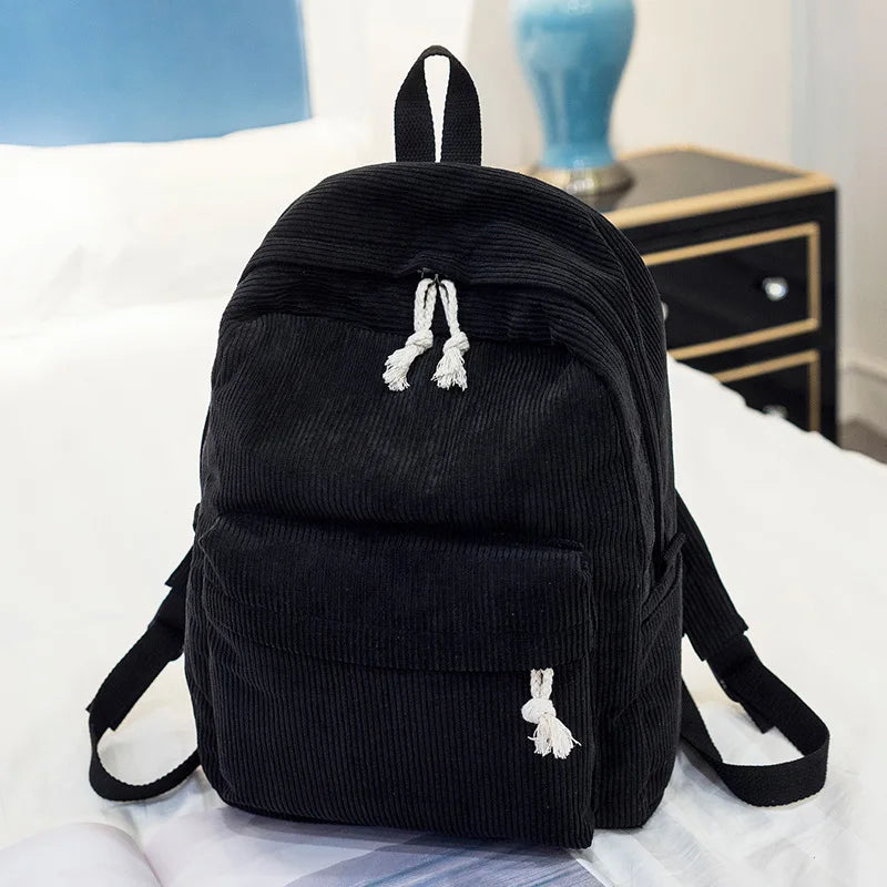 Personalized embroidered kids backpack made of corduroy by The Tottos