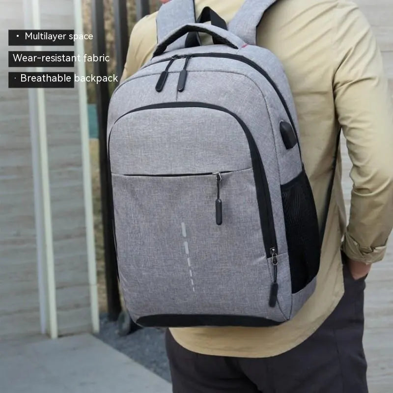 Minimalist travel backpack in soft latte color with laptop pocket by The Tottos