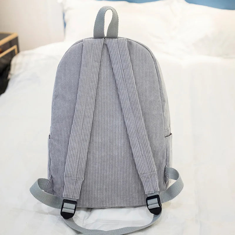 Personalized embroidered kids backpack made of corduroy by The Tottos