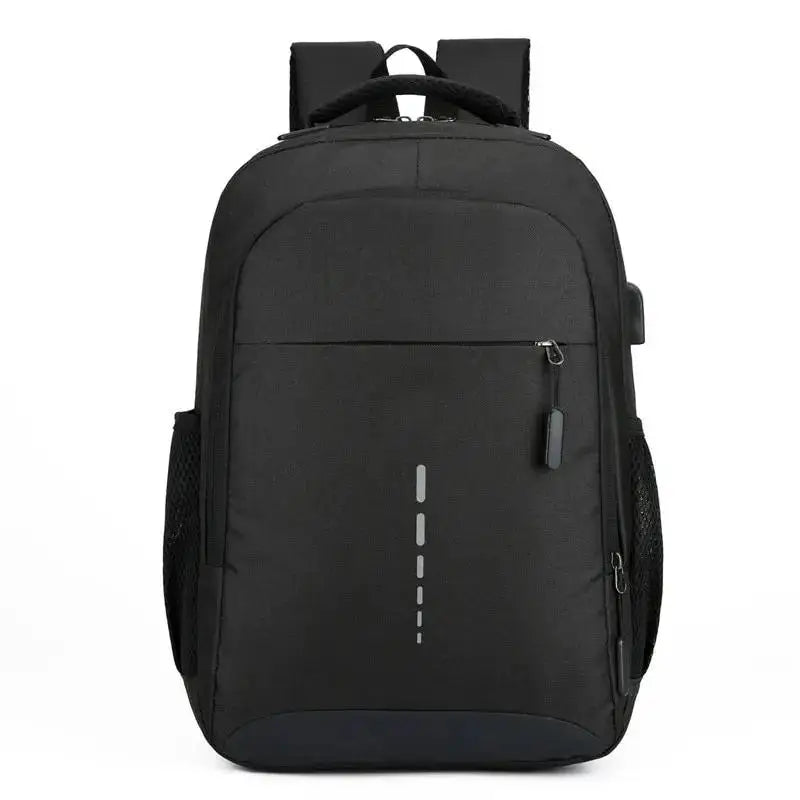 Black backpack on a white background