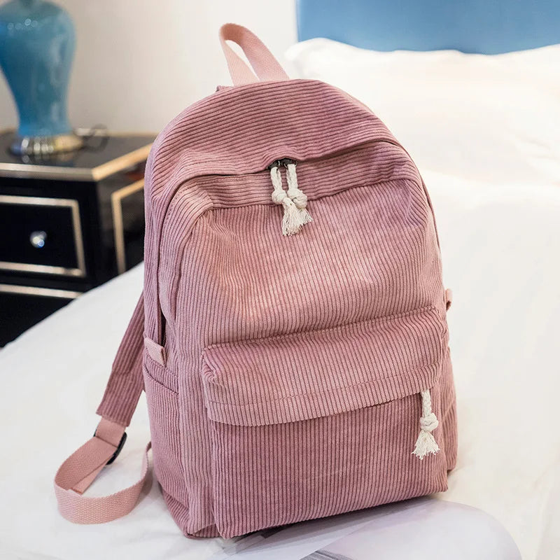 Personalized embroidered kids backpack made of corduroy by The Tottos
