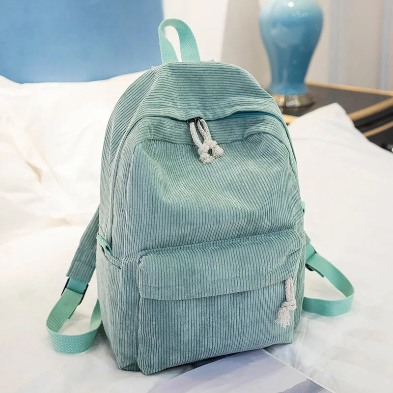 Personalized embroidered kids backpack made of corduroy by The Tottos