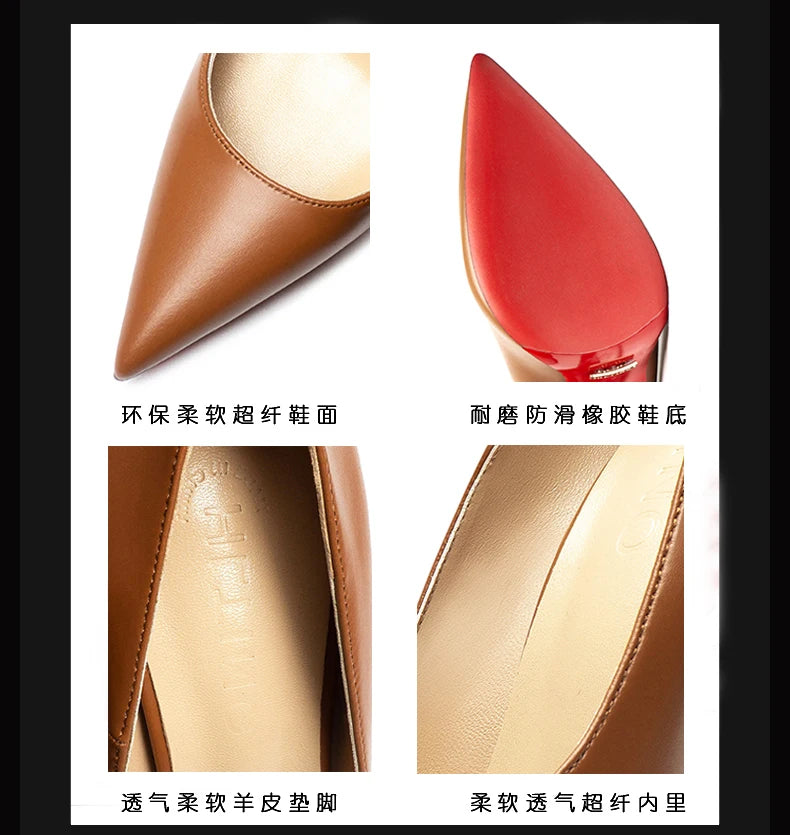 Women's Luxury Red Bottom Stiletto Heels - The Tottos Designer Pointed Toe Pumps 12cm