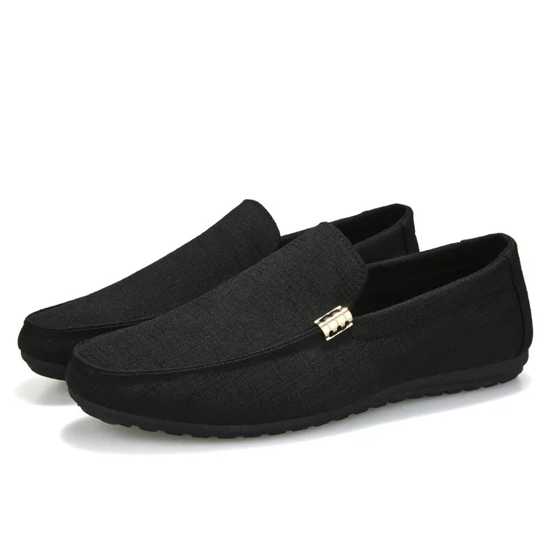Men's Denim Canvas Loafers - Casual Slip-On Driving Shoes | The Tottos