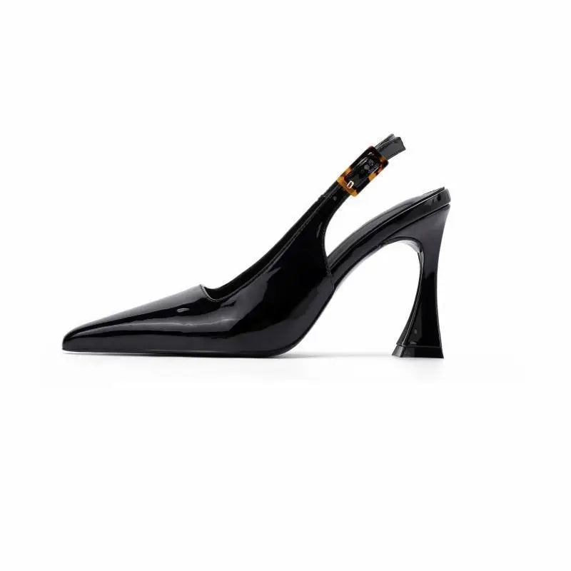 Women's Pointed Toe Buckle Strap Heels - The Tottos Professional Slim Heel Pumps