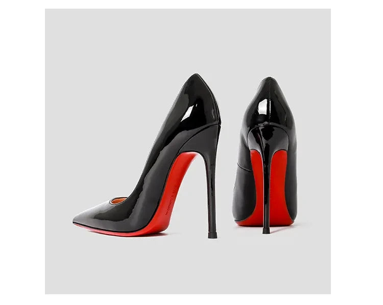 Women's Luxury Red Sole Stiletto Heels - The Tottos Designer Pointed Toe Pumps
