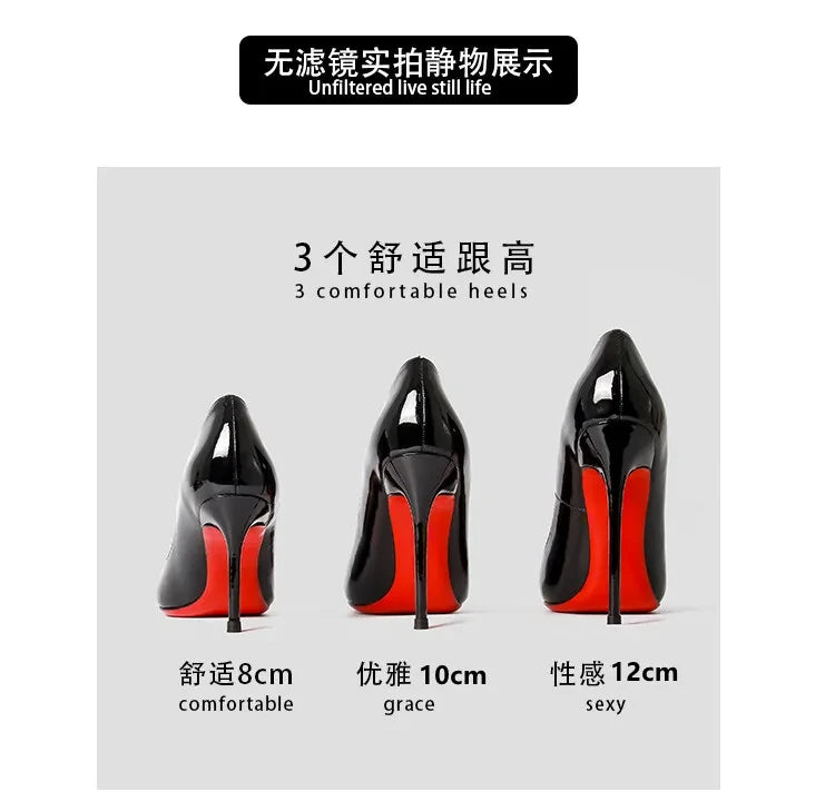 Women's Luxury Red Sole Stiletto Heels - The Tottos Designer Pointed Toe Pumps