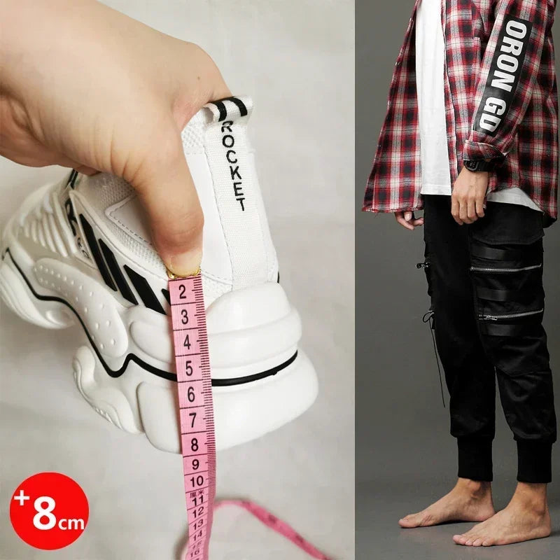 The Tottos Men's Elevator Sneakers - Height Increasing Casual Shoes 8CM Lift