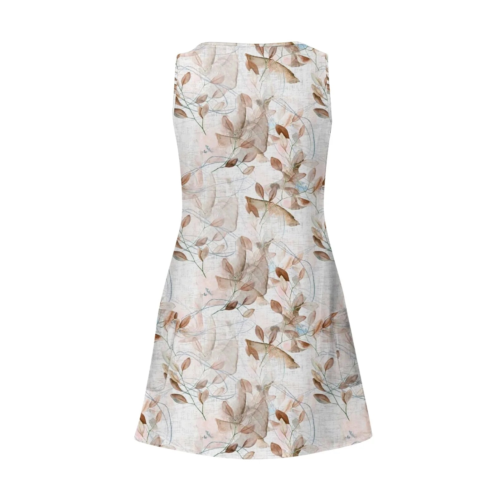 Women's Bohemian Floral Print Maxi Dress - V-Neck Sleeveless Summer Beach Dress with Pockets | The Tottos