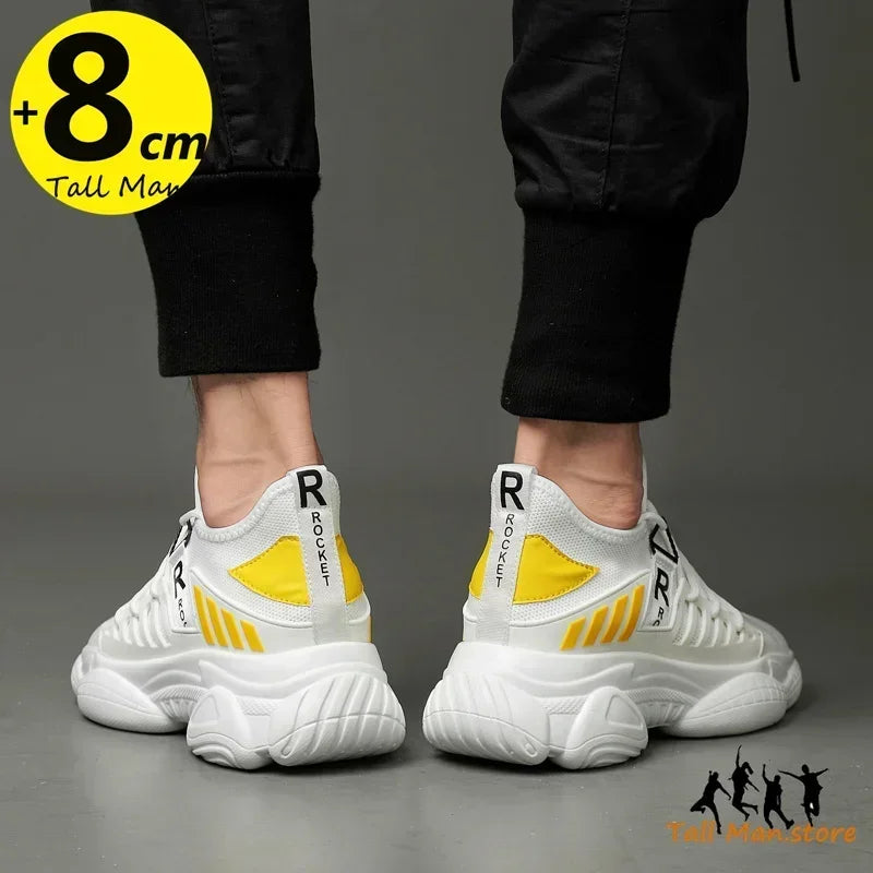 The Tottos Men's Elevator Sneakers - Height Increasing Casual Shoes 8CM Lift