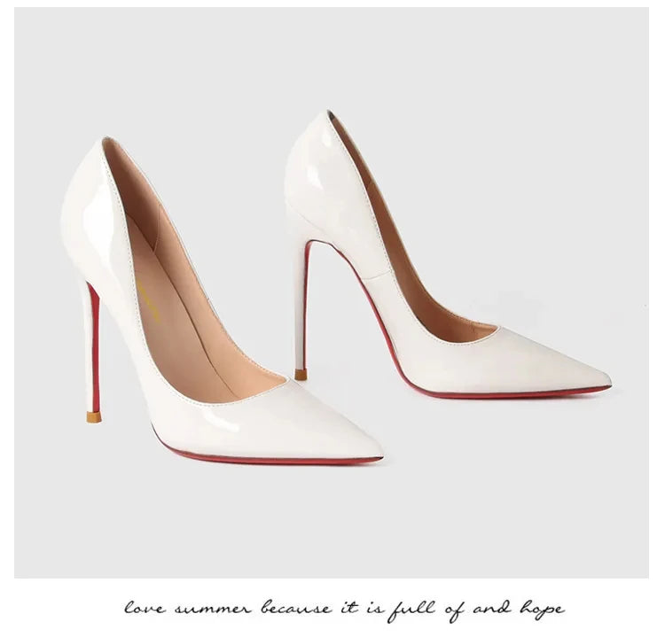 Women's Luxury Red Sole Stiletto Heels - The Tottos Designer Pointed Toe Pumps