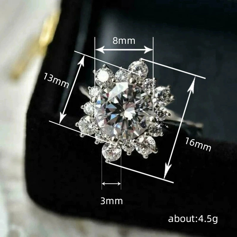 Snowflake Ring - Sterling Silver Plated Cubic Zirconia Band for Women | Elegant Ring