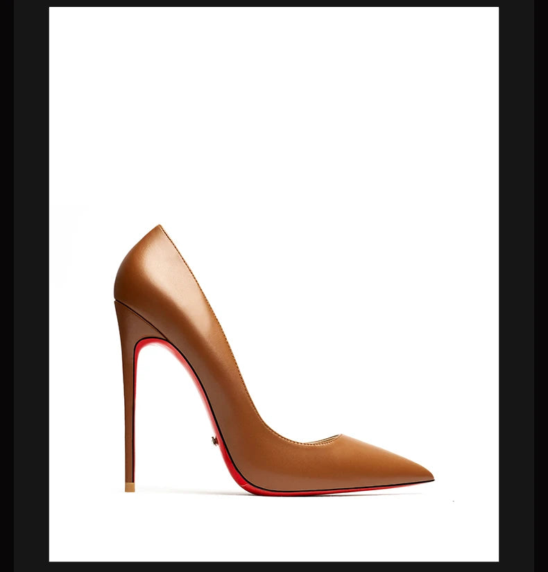 Women's Luxury Red Bottom Stiletto Heels - The Tottos Designer Pointed Toe Pumps 12cm