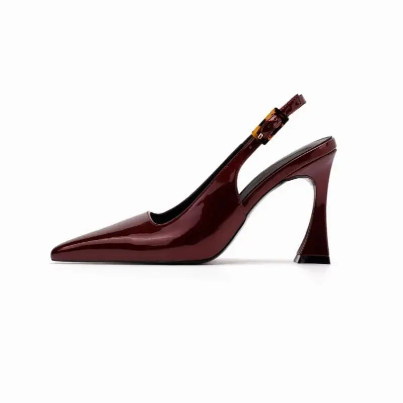 Women's Pointed Toe Buckle Strap Heels - The Tottos Professional Slim Heel Pumps