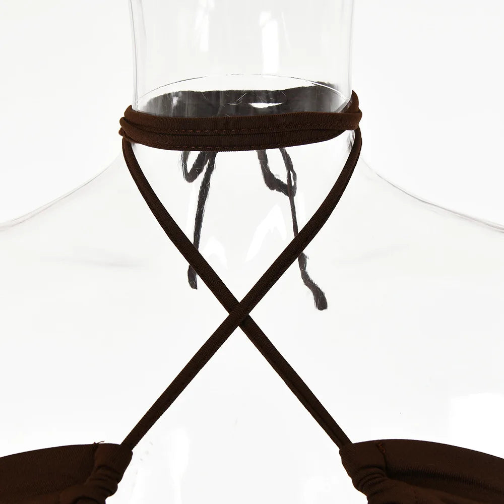 Women's Backless Bodycon Midi Dress - Sleeveless V-Neck Party Dress | The Tottos