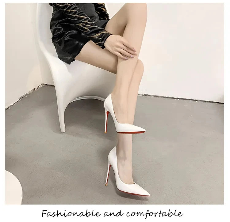 Women's Luxury Red Sole Stiletto Heels - The Tottos Designer Pointed Toe Pumps