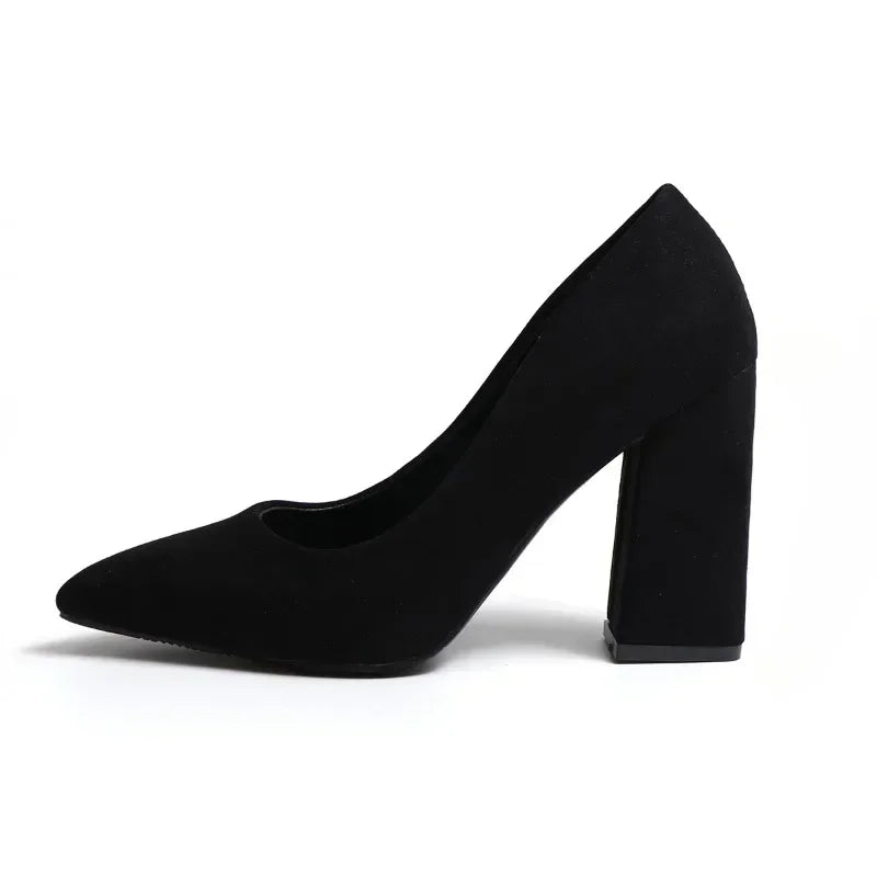 Women's Slingback Square Heel Pumps - The Tottos Pointed Toe Slip-On Shoes